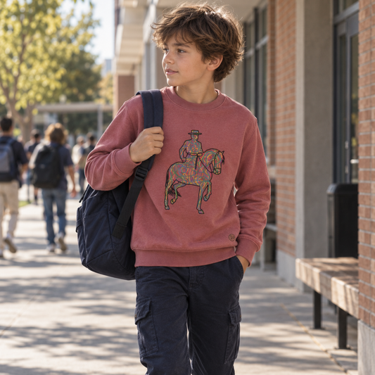 SUDADERA ROSA EMPOLVADO “ALFILERES DE COLORES”