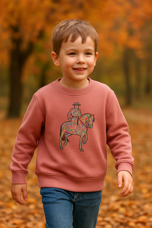SUDADERA ROSA EMPOLVADO “ALFILERES DE COLORES”
