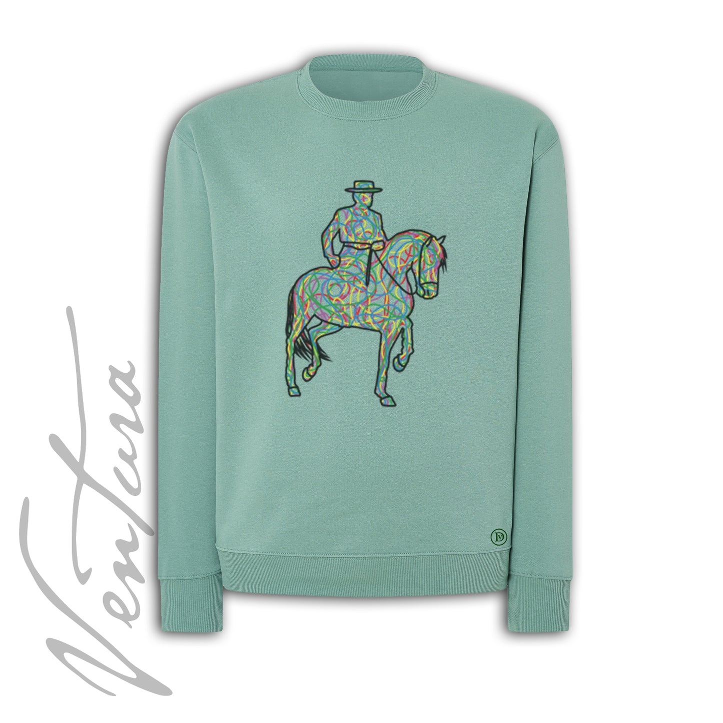 SUDADERA VERDE MOSS “ALFILERES DE COLORES”