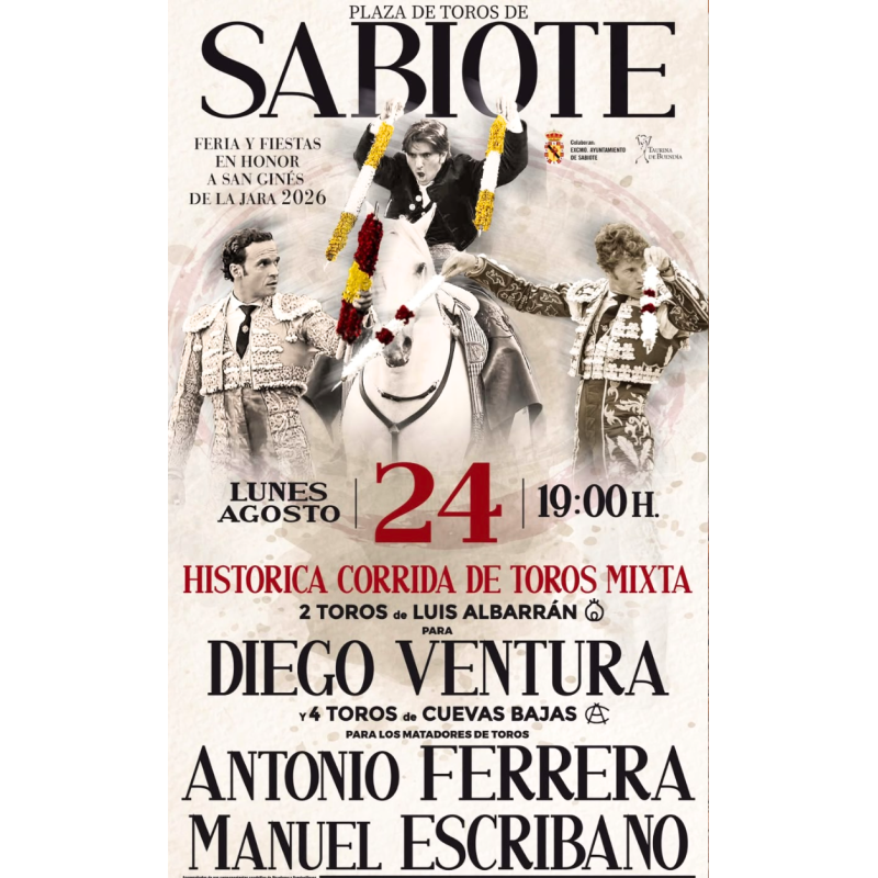 Diego Ventura en Sabiote | Feria de San Ginés de la Jara 2026