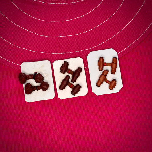 JUEGO DE GEMELOS DE CUERO