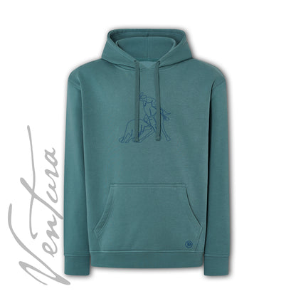 Sudadera c/capucha AZUL PETROL “QUIEBRO”
