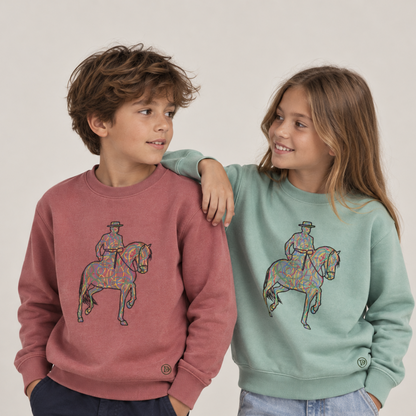 SUDADERA VERDE MOSS “ALFILERES DE COLORES”