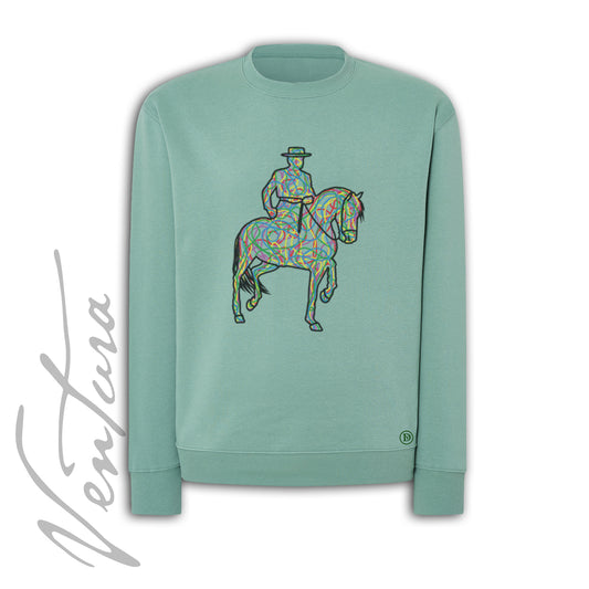 SUDADERA VERDE MOSS “ALFILERES DE COLORES”