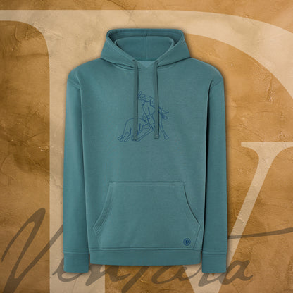Sudadera c/capucha AZUL PETROL “QUIEBRO”